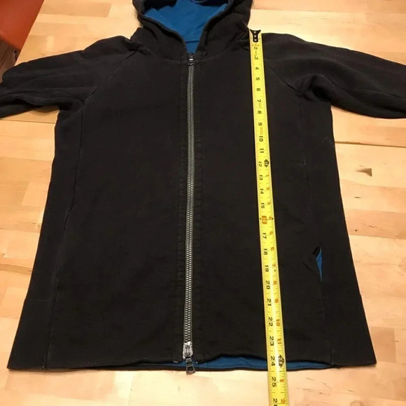 Rogan NYC Full Zip Long Sleeve Hoodie Sweatshirt black blue women’s size Small - Picture 11 of 12